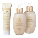 Combo Lily Acetinados Shampoo + Condicionador + Leave-in