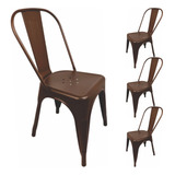 4un Cadeira Tolix Design Industrial Vintage Empilhavel Top