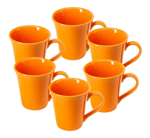 Set X6 Tazas De Ceramica Jarro Biona 330cc Apto Microondas 