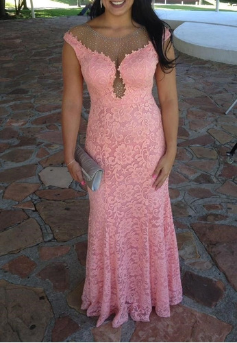 Vestido Longo Rose Para Festas, Casamento E Debutante 