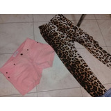 Short Jeans Salmon Con Calza Algodon Talle 36 Aprox