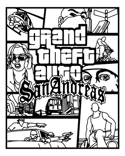 Cuadro Decorativo 3d Gta San Andreas 20x25cm Plastico