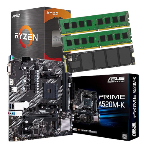 Combo Actualizacion Pc Amd 4600g + Mother + 16 Gb + Nvme 240