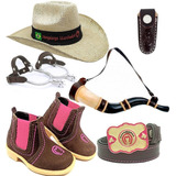 Kit Infantil Feminino Chapeu + Bota + Berrante Acessorios