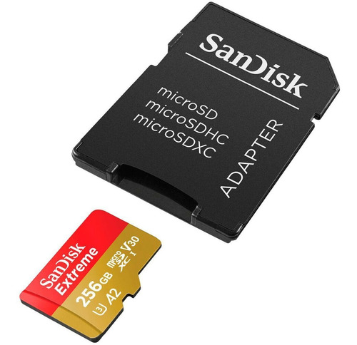 Cartão Sandisk Extreme Microsdxc 256gb 190mb/s 4k Uhd
