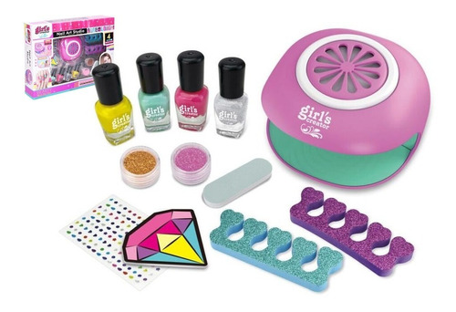 Kit Uñas Para Niñas Set Manicure Creativo Juguete Esmaltes