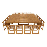 Comedor Cuadrado Madera, 16 Personas Plegable Mod Terraza