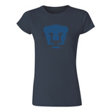 Playera Deportiva Mujer Pumas Unam Logo Azul Vinil