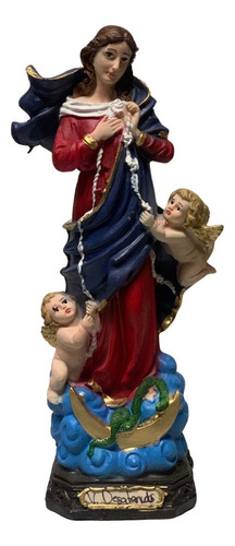 Virgen María Desatanudos De Resina Figura Religiosa 31.5 Cm