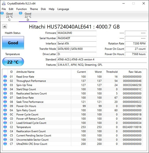 Disco Rigido Sata Hitachi Hgst 4tb 7200rpm 64mb