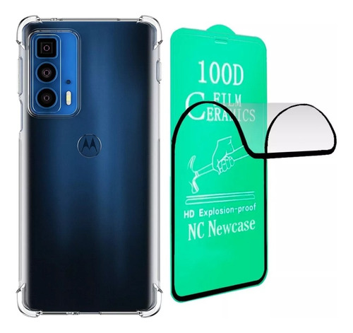 Capa Capinha + Pelicula 9d Ceramica P/ Moto Edge 20 Pro 6.67