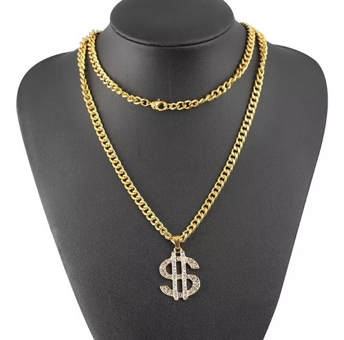 Collar Hip Hop Dorado Dolar Strass Rap Trap Duki Elegante 