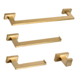 Sets 4 Accesorios Para Baño Ntipox Acero Inoxidable Dorado