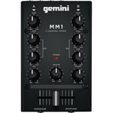 Mixer Gemini Mm1 Consola Mini Dj 2 Canales Eq Gain Fader 