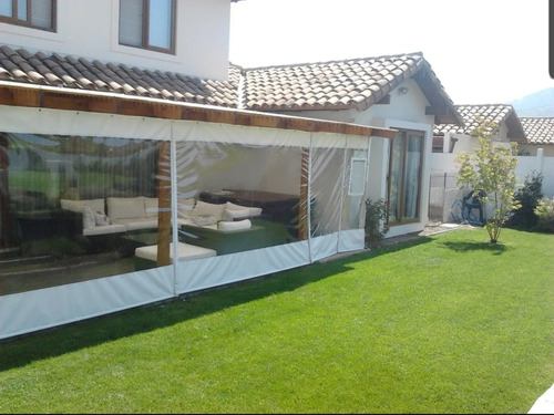 Cierre Terraza Cortina Tela Pvc Blanca 2 De 3.5m X 2.3m