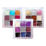 Kit Paleta De Glitter Pink 21 Color Com 3 7,2g