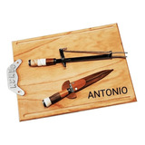 Juego Asador Kit Asado Parrillero Tabla Personalizado Logo