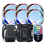  Kit 06 Luminária P Piscina 15w Rgb 1/2 21mm + Fonte + Touch