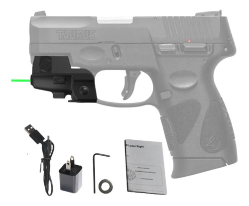 Mira Laser Speed Glock 17 9mm Taurus Verde Usb Recargable Xc