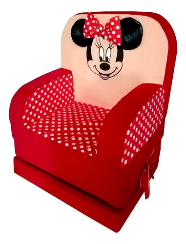 Asiento Infantil Sillon Cama Sofa Individual Niños Minnie Color Rojo