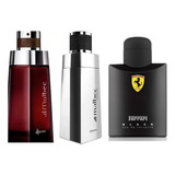 Kit 3 Perfumes Masculino Malbec,malbec Novo E Ferrary Black
