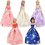 Vestidos Para Princesa Barbie 6 Piezas.marca Pyle