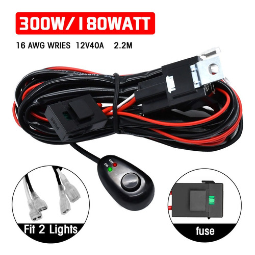 300w Mazo De Cables Tiras Led 16awg 12v40a Interruptor Relé