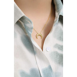 N+a Collar Minimalista Luna Para Mujeres Niñas Plata De Ley