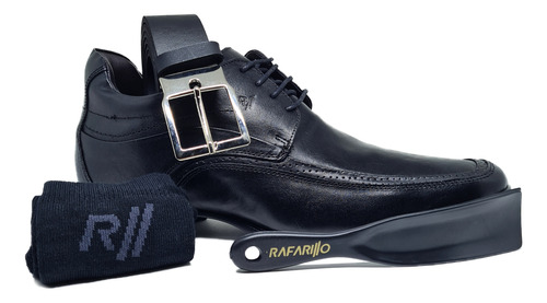 Sapato Social Rafarillo Aumenta 7cm + Cinto Meia Calçadeira