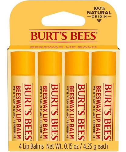 Burt Bees Lip Balm Cuidado De Labios Hidratante Cera De Abej