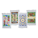 Pack 6 Toalla Trapo De Cocina Estampado Con Fleco  41x61cm