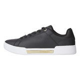 Tenis Tommy Hilfiger Katerina En Piel Casual Negro De Mujer 