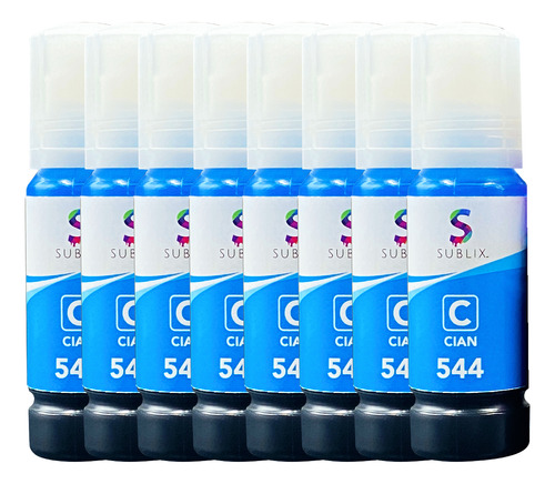 8 Botella Para Epson 544 L1210 L3210 L3250 Tinta Compatible