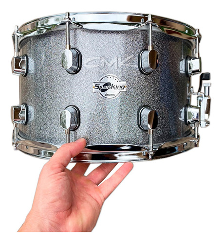 Caixa Spanking 14x8 Cinza Silver Sparkle Com 10 Afinações 