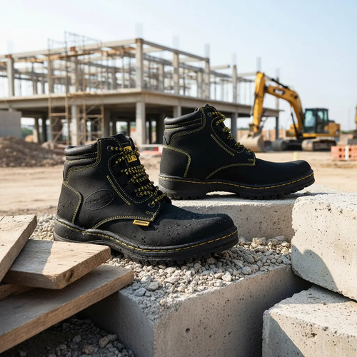 Bota Piel Trabajo Industrial Sin Casquillo Cosida Tracker