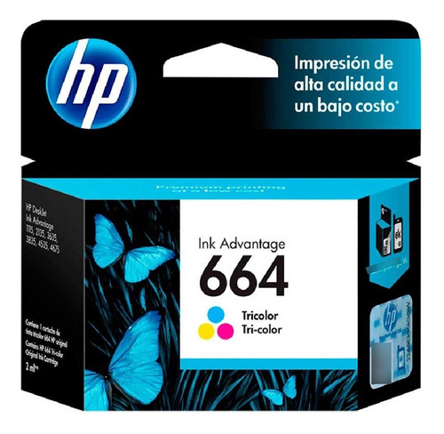 Kit De 2 Cartuchos De Tinta Original Hp 664 Tricolor F6v28al