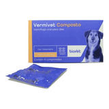 Vermífugo Biovet Vermivet Composto Cães E Gatos 600mg 4 Comp