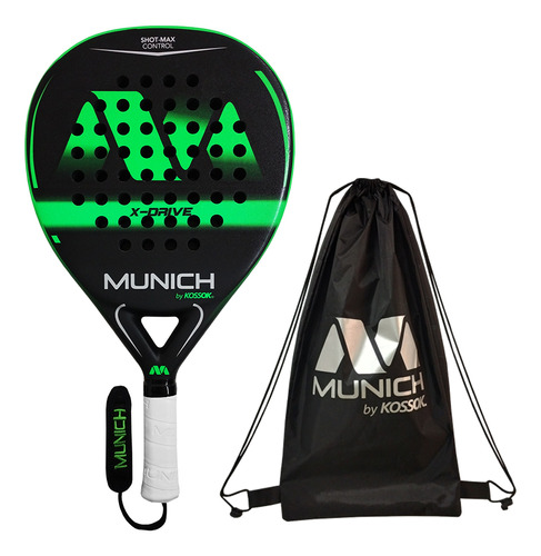 Paleta De Pádel Munich Xdrive Kevlar Y Fibra Vidrio Color Verde