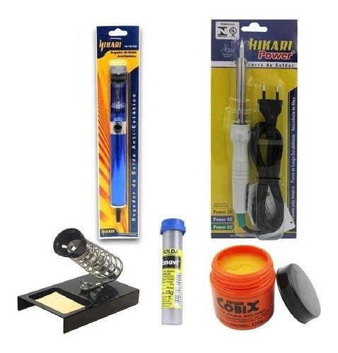 5939 Kit Solda Hikari Ferro Solda , Estanho, Suporte Sugador