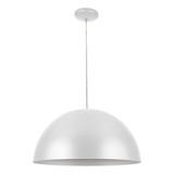 Luminária Pendente Cozinha Meia Lua Teto 1 Luz E27 40w Ø30cm Cor Branco Fosco