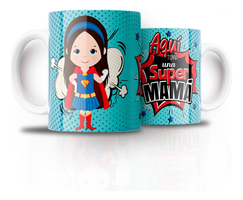 Tazón Taza Personalizada Dia De La Mamá (super Mamá)