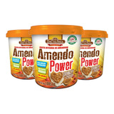 3 Potes De Pasta De Amendoim Amendo Power Crunchy 1kg