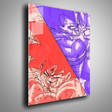 Cuadro Metalico Goku Vs Vegeta Dragon  Ball Arte 40x60cm 