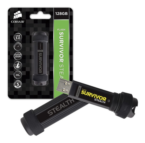 Memoria Usb Corsair Flash Survivor Stealth 128gb 3.0 Negro