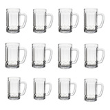 Jogo De 12 Canecas De Vidro Chopp Cerveja 380ml Noah Home