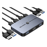 Conmutador Kvm, Conmutador Kvm De Aluminio Ablewe Hdmi, Inte