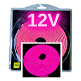 05mts Mangueira Neon Led Flex 6x12 Corte2,5cm 12v Rosa Pink