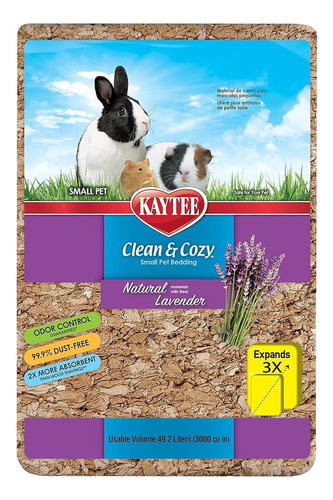 Kaytee Sustrato Cama Cuyo, Conejo Clean & Cozy Lavanda 49.2 