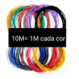Kit 10 Mt Cabinho Flexível 0.30 Mm Colorido Para  Eletrônica