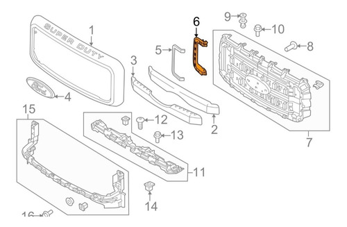 Soporte Parrilla Derecha Con Platina Cromada F350 Super Duty Foto 3